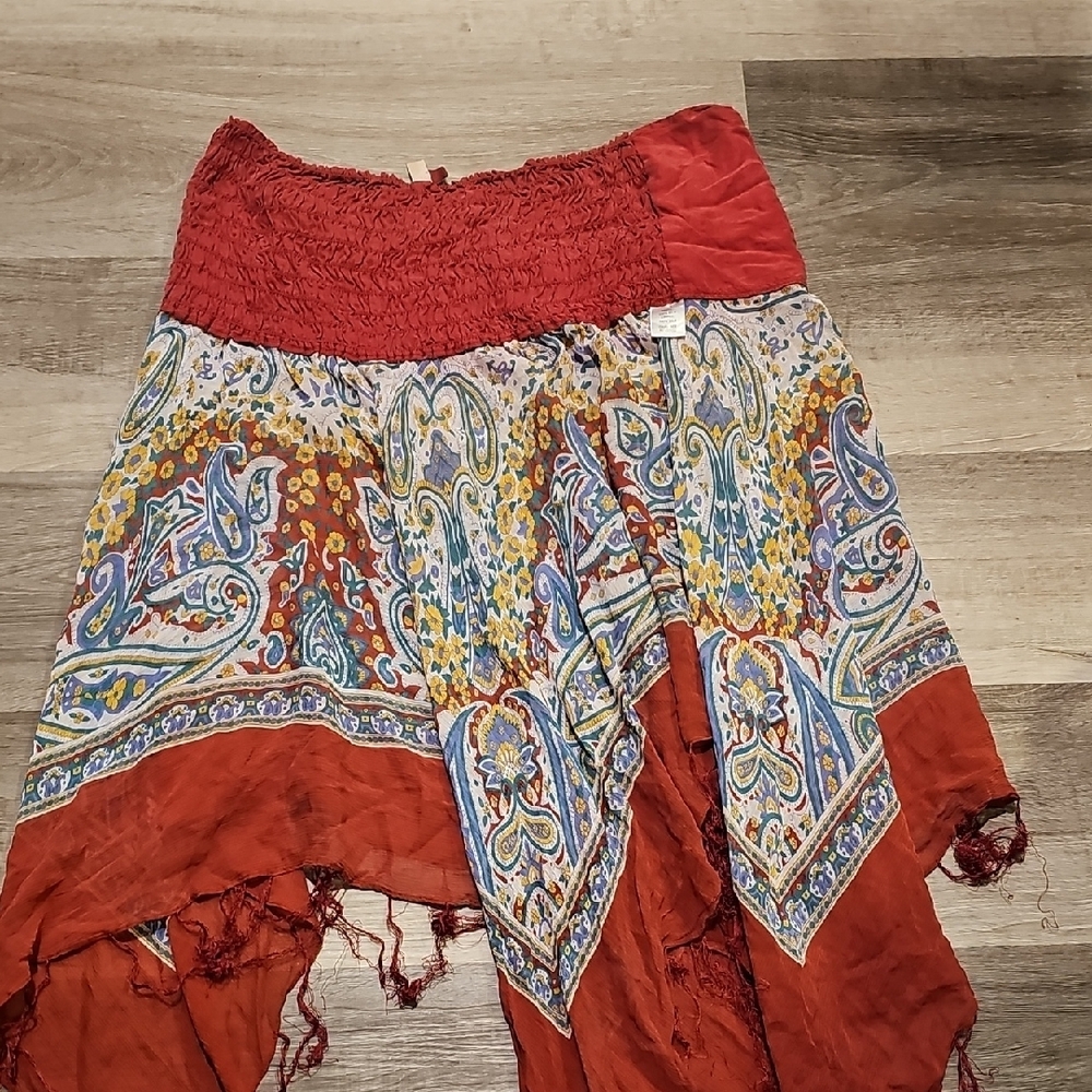 Red and Multicolor Bohemian tube top 7 22/24 plus size by 7 - Picture 6 of 10